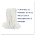 Mops | Boardwalk BWK2024RCT #24 Cut-End Rayon Wet Mop Head - White (12/Carton) image number 7