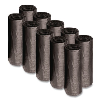 Boardwalk X8046SKKR01 40 in. x 46 in. 45 gal. 1.2 mil Recycled Low-Density Polyethylene Can Liners - Black (100/Carton)