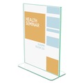 Office Presentation Supplies | Deflecto 5991790 8.5 in. x 11 in. Insert Superior Image Premium Green Edge Sign Holders - Clear/Green image number 4