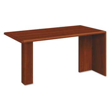HON H10726.COGNCOGN 10700 Series 60 in. x 30 in. x 29.5 in. Peninsula with End Panel Wood Support Column - Cognac