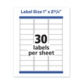 Labels | Avery 05520 Waterproof 1 in. x 2.63 in. Address Labels for Laser Printers - White (30/Sheet, 50 Sheets/Pack) image number 3