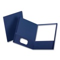 Just Launched | Oxford 57502EE Twin-Pocket Folder Embossed Leather Grain Paper - Blue (25/Box) image number 1