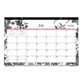 Bulletin Boards | Blue Sky BLS130617 17 in. x 11 in. 12-Month (Jul 2025-Jun 2026) Analeis Academic Year Desk Pad Calendar - White/Black/Coral Sheets image number 0