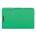 File Folders | Universal UNV13526 Deluxe Reinforced 1/3-Cut Top Tab Legal Size Folders with Fasteners - Green (50/Box) image number 1