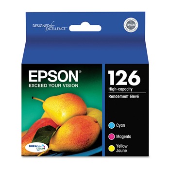 Epson T126520-S High-Yield T126520-S (126) DURABrite Ultra Ink - Cyan/Magenta/Yellow (3/Pack)