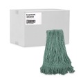  | Boardwalk BWK502GNNB Premium Standard Cotton/Rayon Fiber Mop Head - Medium, Green (12/Carton) image number 2