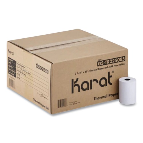 Register & Thermal Paper | Karat GS-TR225085 2.25 in. x 85 ft. Thermal Paper Rolls - White (50/Carton) image number 0