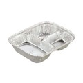 Food Trays, Containers, and Lids | Handi-Foil 2045-35-500 24 oz 8.5 x 6.38 x 1.47 Aluminum Oblong Container with Lid - Silver (500/Carton) image number 1