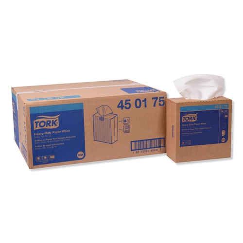 Paper Towels and Napkins | Tork 450175 1 Ply Heavy-Duty Paper Wiper - Unscented, White (900/Carton) image number 0