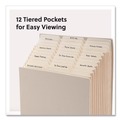 Dividers & Tabs | Smead 70226 Stadium File 10.5-in Expansion 12 Sections 1/3-Cut Tabs Letter Size Beige image number 3