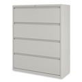 Office Filing Cabinets & Shelves | Alera 25510 42 in. x 18.63 in. x 52.5 in. 4 Legal/Letter Size Lateral File Drawers - Light Gray image number 1