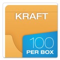 File Folders | Pendaflex J044 Straight Tab Letter/Legal Size Expandable Kraft Retention Jackets - Brown (100/Box) image number 1