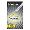 Highlighters | Pilot 16008 Chisel Tip Spotliter Supreme Highlighter - Fluorescent Yellow Ink, Yellow/White Barrel (1-Dozen) image number 1