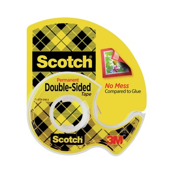 PACKING TAPES | Scotch 137 1 in. Core 0.5 in. x 37.5 ft. Double-Sided Permanent Tape in Handheld Dispenser - Clear (1-Roll)