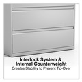 Office Filing Cabinets & Shelves | Alera 25510 42 in. x 18.63 in. x 52.5 in. 4 Legal/Letter Size Lateral File Drawers - Light Gray image number 4