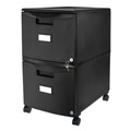 Office Filing Cabinets & Shelves | Storex 61312B01C 14.75 in. x 18.25 in. x 26 in. 2 Legal/Letter-Size File Drawers Mobile Filing Cabinet - Black image number 2