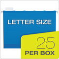 File Folders | Pendaflex 59202 1/5-Cut Tabs 2 in. Capacity 1 Section Letter Size SureHook Reinforced Extra-Capacity Hanging Box File - Blue (25/Box) image number 6