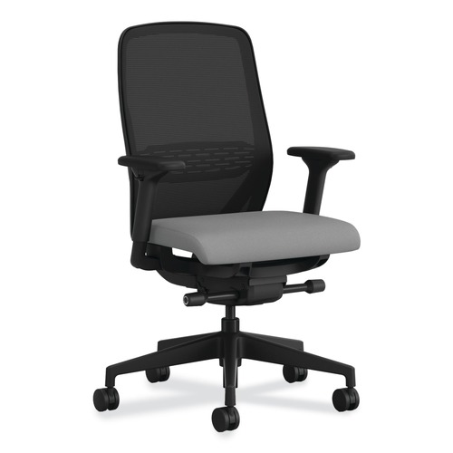 Office Chairs | HON HONNR12SAMC22BT Nucleus Series 16.63 to 21.13 Seat Height Recharge Task Chair - Frost Seat, Black Back, Black Base image number 0