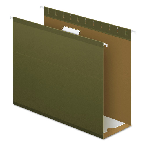 File Folders | Pendaflex 04152X4 1/5-Cut Tabs 4 in. Capacity Letter Size Extra Capacity Reinforced Hanging File Folders with Box Bottom - Green (25/Box) image number 0