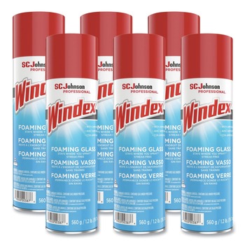 Windex 10019800003873 20 oz. Aerosol Spray Foaming Glass Cleaner - Fresh (6/Carton)
