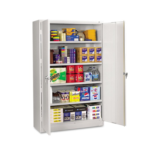 Office Filing Cabinets & Shelves | Tennsco J1878SU-LGY 48 in. x 18 in. x 78 in. Assembled Jumbo Steel Storage Cabinet - Light Gray image number 0