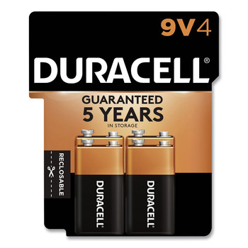 Duracell MN16RT4Z CopperTop Alkaline 9V Batteries (4/Pack)