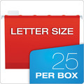 File Folders | Pendaflex 42623 1/5-Cut Ready-Tab Colored Reinforced Letter Size Hanging Folders - Red (25/Box) image number 4