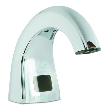 Rubbermaid Commercial FG402073 One Shot 1.9 in. x 5.5 in. x 4 in. Touch Free Liquid Soap Dispenser - Polished Chrome