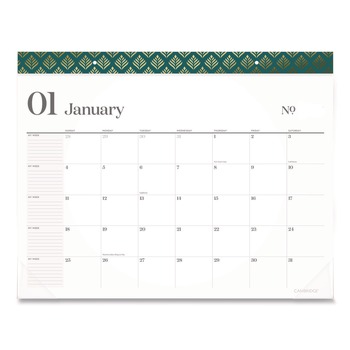 AT-A-GLANCE 1606704 21.75 in. x 17 in. 12-Month (Jan-Dec): 2026 WorkStyle Monthly Desk Pad Calendar - White Sheets, Teal Headband/Clear Corners