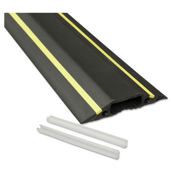 DESK ACCESSORIES AND OFFICE ORGANIZERS | D-Line US/FC83H 3.25 in. x 0.5 in. x 6 ft. Medium-Duty Floor Cable Cover - Black with Yellow Stripe