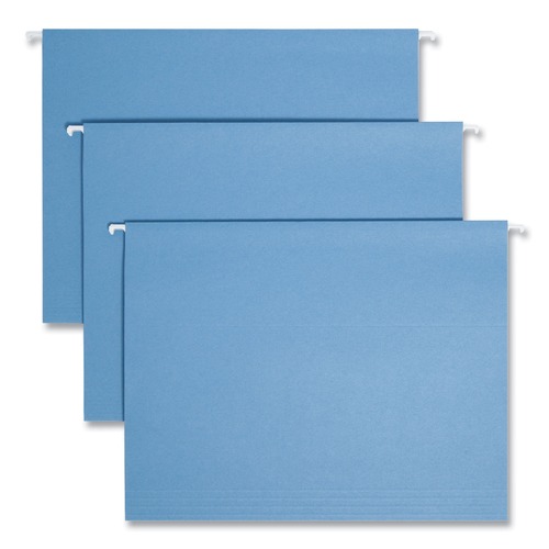 Back to School Sale | Smead 64060 Colored Hanging File Folders with 1/5 Cut Tabs - Letter, Blue (25/Box) image number 0