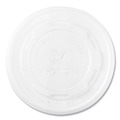 Cups and Lids | Vegware VLID115S 115-Series Compostable Plastic Flat Hot Lids - White (500/Carton) image number 0