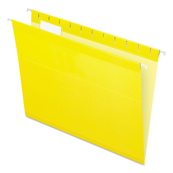 Pendaflex 04152 1/5 YEL 1/5-Cut Tabs Letter Size Colored Reinforced Hanging Folders - Yellow (25/Box)