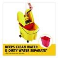 Mop Buckets | Rubbermaid Commercial FG757788YEL 35 qt. WaveBrake 2.0 Down-Press Plastic Bucket/Wringer Combos - Yellow image number 8