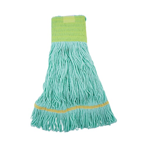  | Boardwalk BWK1200MEA EcoMop Looped-End Recycled Fibers Mop Head - Medium, Green image number 0