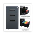 Just Launched | Alera ALEPABBFCH 14.96 in. x 19.29 in. x 27.75 in. 3-Drawers: Box/Box/File Legal/Letter Left or Right File Pedestal - Charcoal image number 6