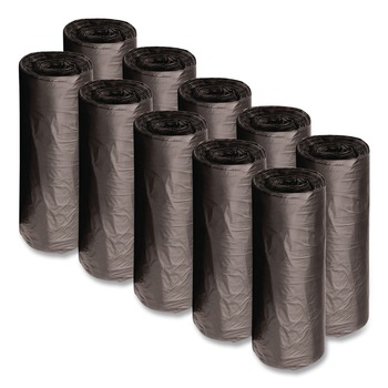 Boardwalk X7658SKKR01 38 in. x 58 in. 60 gal. 1.2 mil Recycled Low-Density Polyethylene Can Liners - Black (100/Carton)