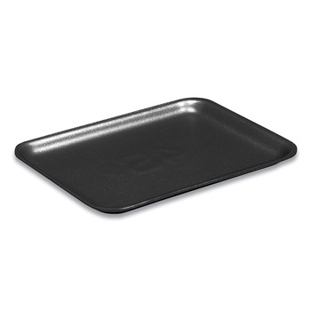 Pactiv Corp. 51P904PZ 9.25 in. x 7.25 in. x 1.38 in. No. 4PZ Foam Supermarket Tray - Black (400/Carton)