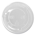 Cups and Lids | Karat C-KC78TS-NH 8 oz. to 10 oz. Cold Cup No Hole Flat PET Lids - Clear (1000/Carton) image number 0