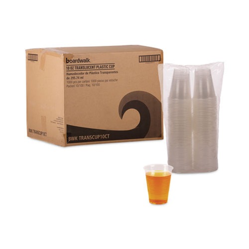 Just Launched | Boardwalk BWKTRANSCUP10CT 10 oz. Polypropylene Plastic Cold Cups - Translucent (1000/Carton) image number 0