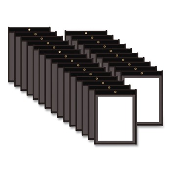 C-Line 45911 Super Heavy-Duty 8.5 in. x 11 in. Insert Stitched Shop Ticket Holders - Clear Front, Black Pressboard Back, Black Border (25/Box)