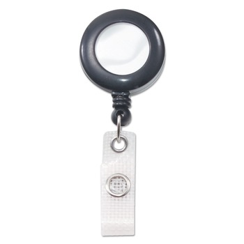 Advantus 75407 24 in. Extension Deluxe Retractable ID Reel with Badge Holder - Black (12/Box)