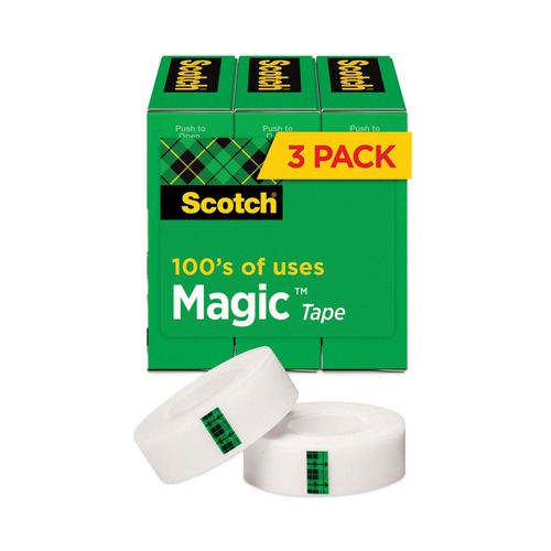 Packing Tapes | Scotch 810K3 Magic 0.75 in. x 83.33 ft. 1 in. Core Tape Refill - Clear (3/Pack) image number 0