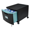 Office Filing Cabinets & Shelves | Storex 61270U01C 1 Legal/letter-Size File Drawer 14.75 in. x 18.25 in. x 12.75 in. Single-Drawer Mobile Filing Cabinet - Black/Teal image number 4