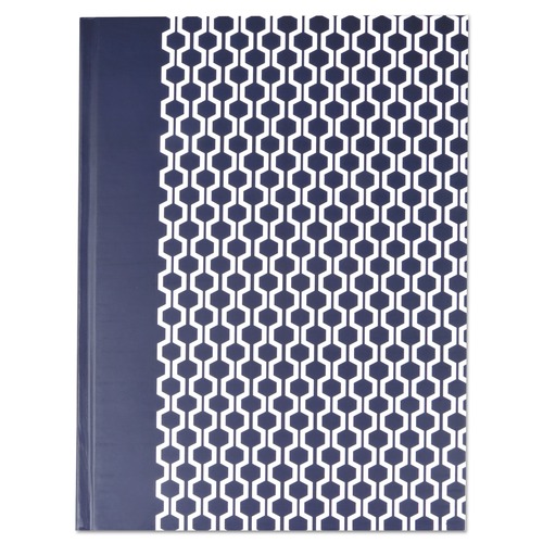 Notebooks & Pads | Universal UNV66351 10.25 in. x 7.63 in. 1-Subject Wide/Legal Rule Casebound Hardcover Notebook - Dark Blue/White Cover image number 0