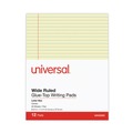 Notebooks & Pads | Universal UNV22000 50-Sheets 8.5 in. x 11 in. Wide/Legal Rule Glue Top Pads - Canary-Yellow (1 Dozen) image number 2