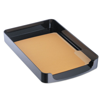 Officemate 22242 10.25 in. x 15.38 in. x 2 in. 2200 Series Front-Loading 1-Section Legal Size Desk Tray - Black