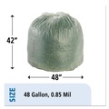 Paper Bags | Stout by Envision E4248E85 EcoSafe-6400 42 in. x 48 in. 0.85 mil. 48 Gallon Compostable Bags - Green (40/Box) image number 5
