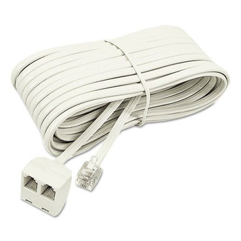  | Softalk 04130 25 ft. Plug/Dual Jack Telephone Extension Cord - Ivory