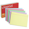 Flash Cards | Universal UNV47236 4 in. x 6 in. Index Cards - Ruled, Assorted (100/Pack) image number 1